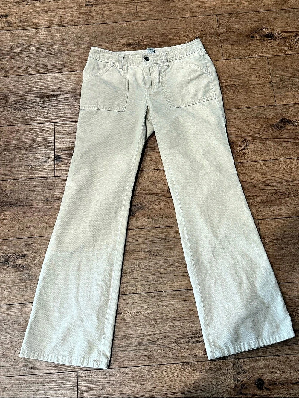 Vintage Banana Republic Flare Leg Cotton Pants Cream Size 0